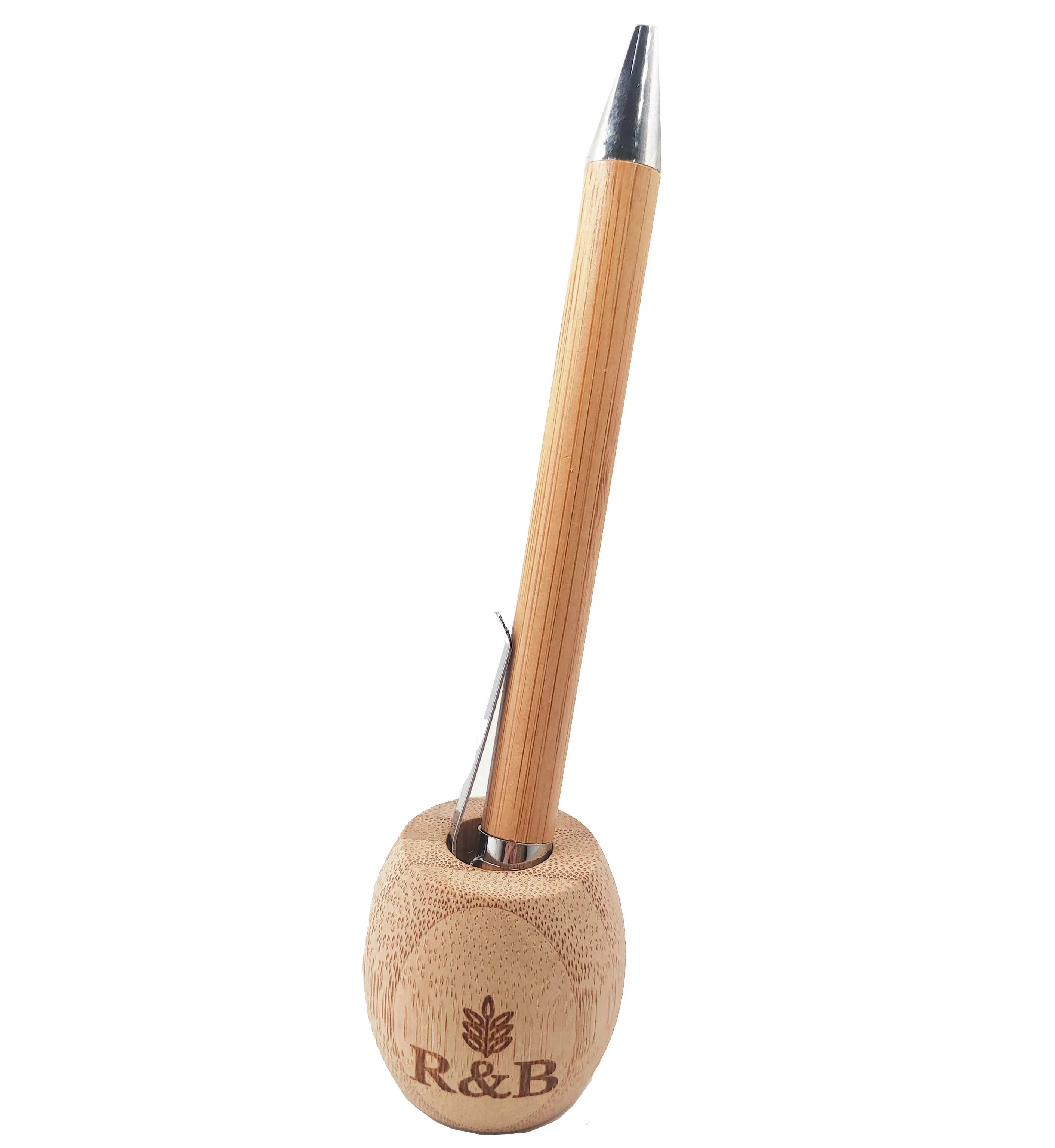 Wholesale Promotion Ink Fancy Cute Eco Friendly custom Bamboo Ball Ballpoint Pen for Students