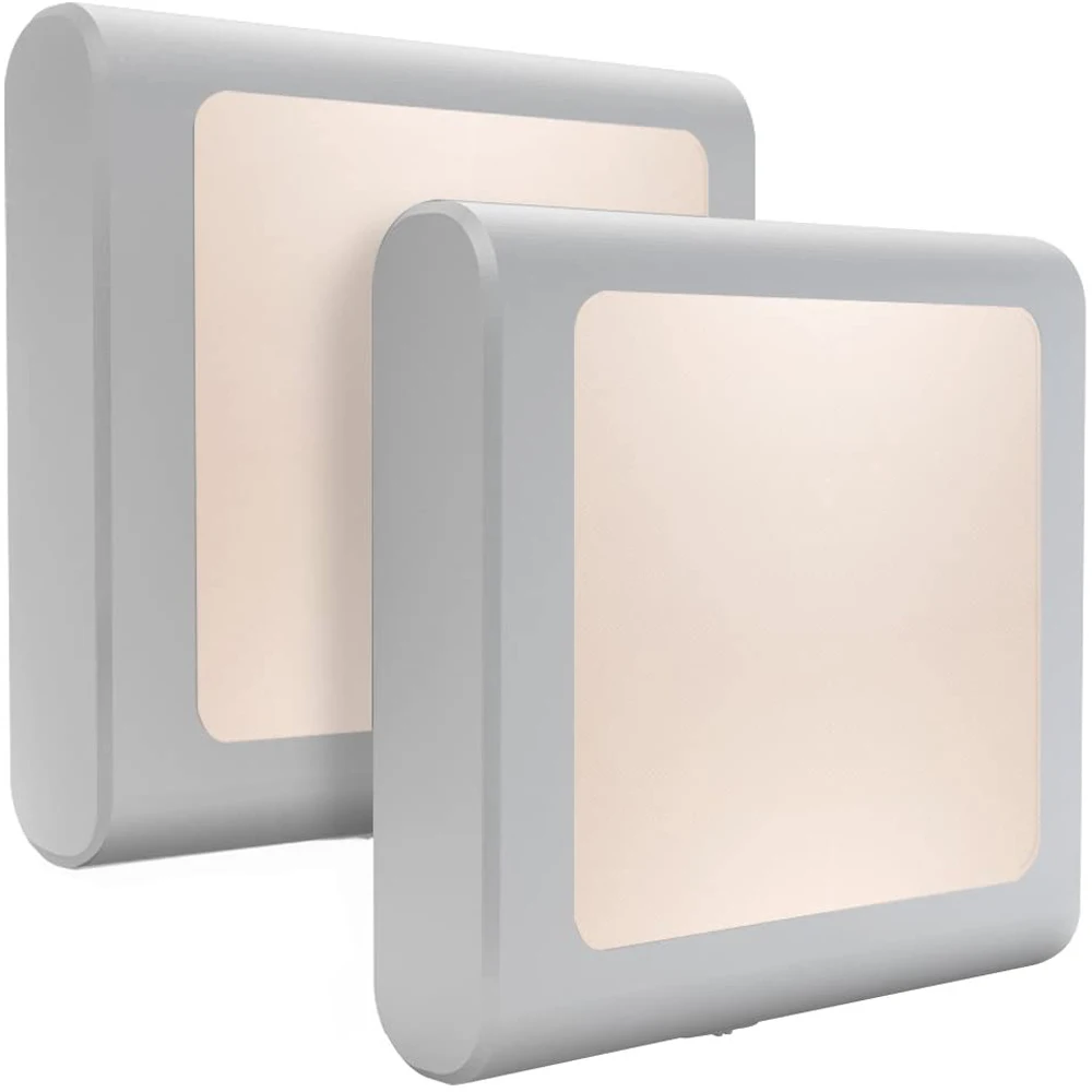 Plug-in Led Night Light with Auto Dusk to Dawn Sensor,Adjustable Brightness Warm White Lights for Hallway,Bedroom, Kids Room