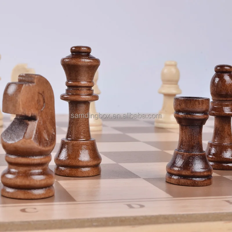 Samding Chess Board Wooden Magnetic Chess Board Custom Checker Board Set