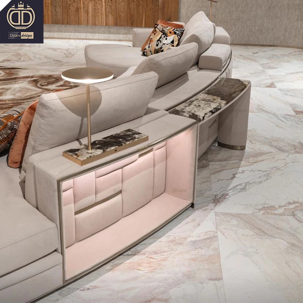 modular big commercial Italian luxury leather curved couch sofa modern sectional living room curved sofa