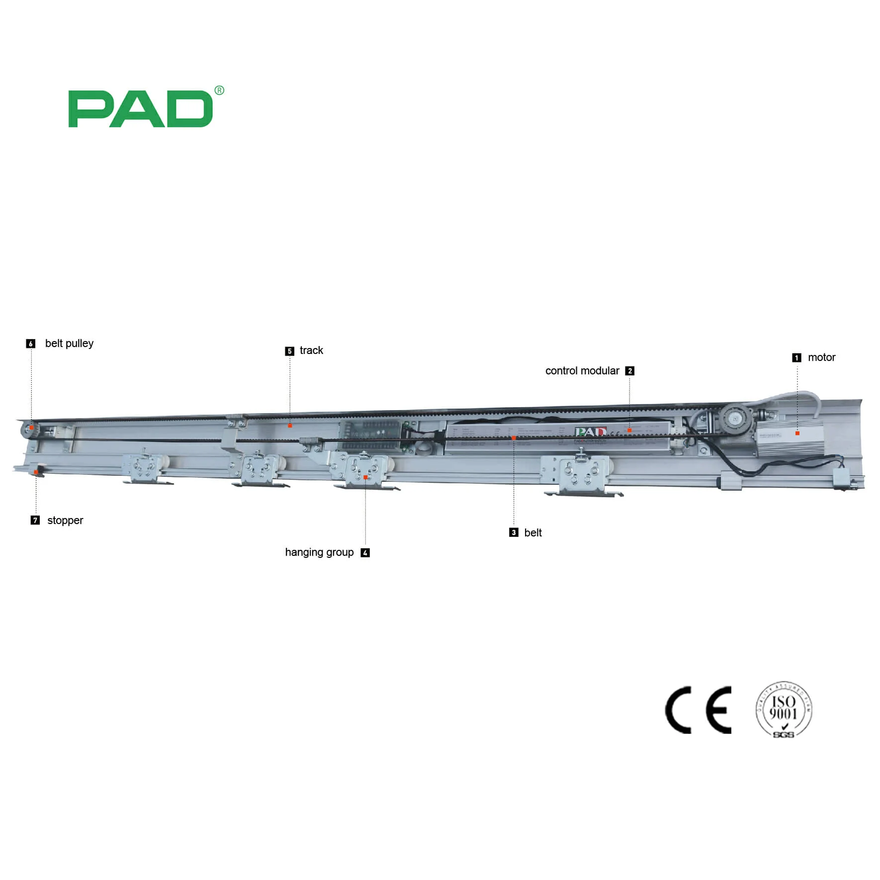Automatic sensor door system entrance door operator