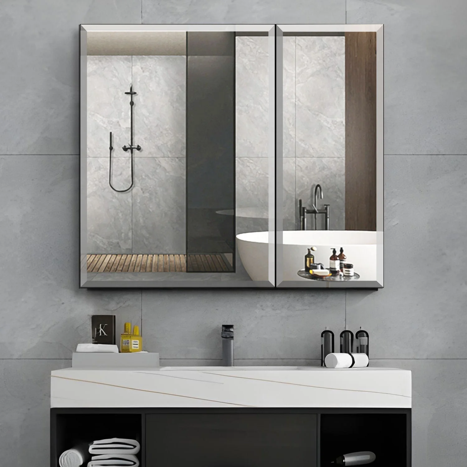 Fashion bathroom medicine cabinet with mirror storage design mirror sink bathroom cabinet