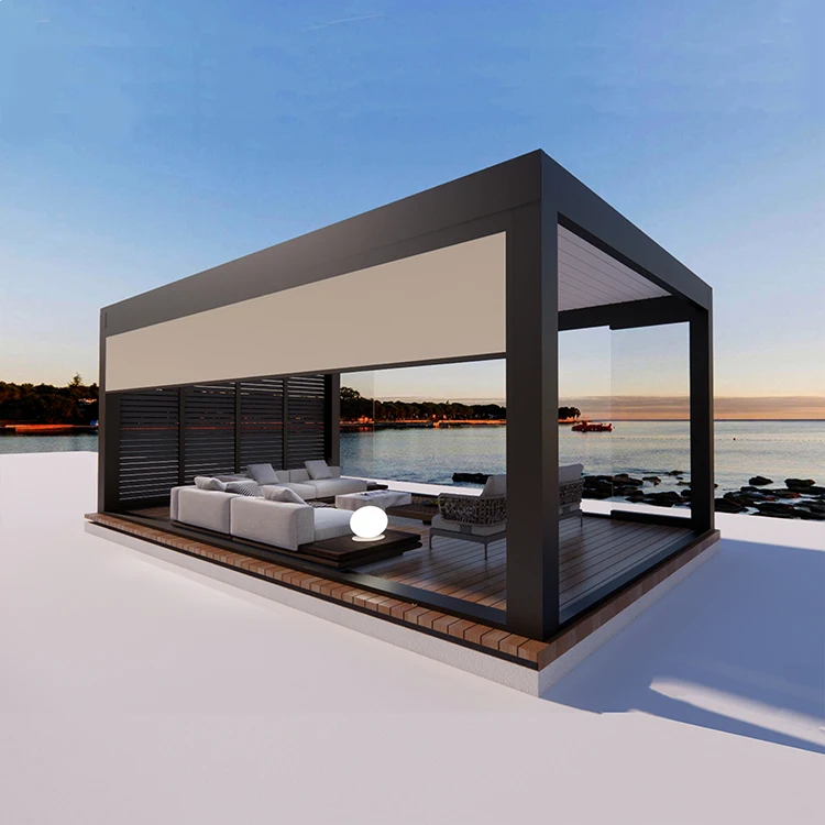 Motorized Louvered Pergola Creating a Versatile Outdoor Garden Roof