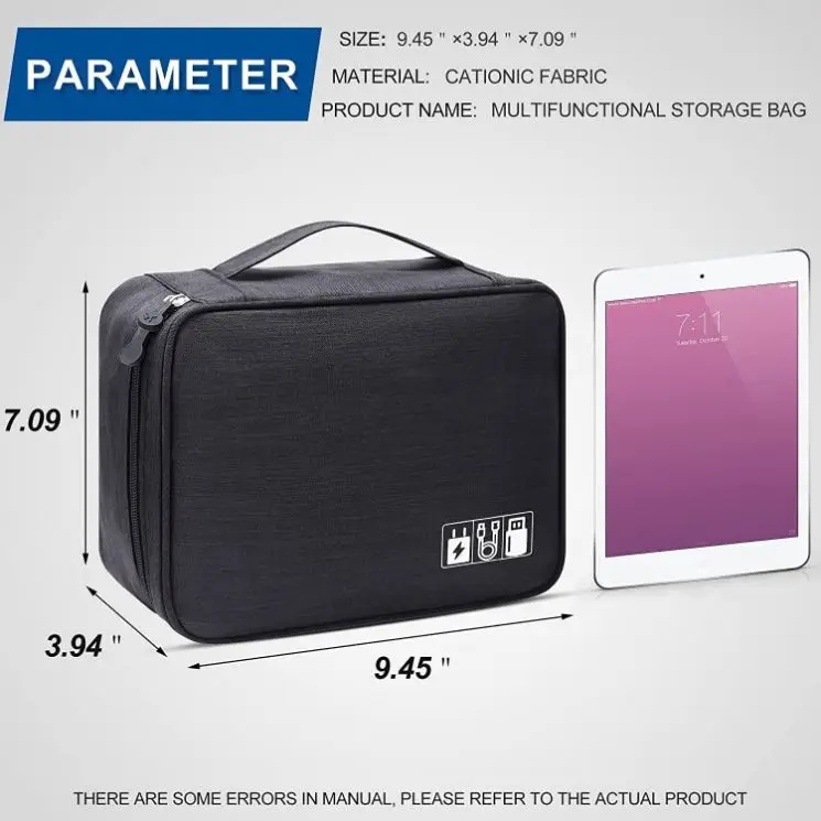 Waterproof Electronics Accessories Bag  Storage Cases for Cable Charger Phone USB SD Card Hard Drives Power Bank Cords