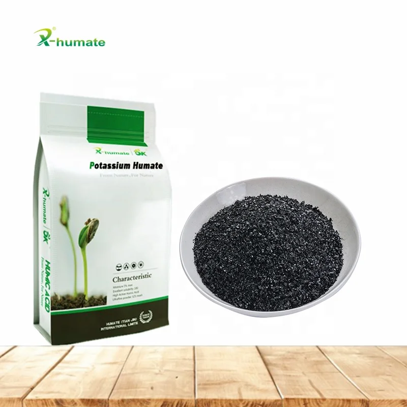 Humic Manufacturer Organic Humic Acid 95% Potassium Humate Crystal