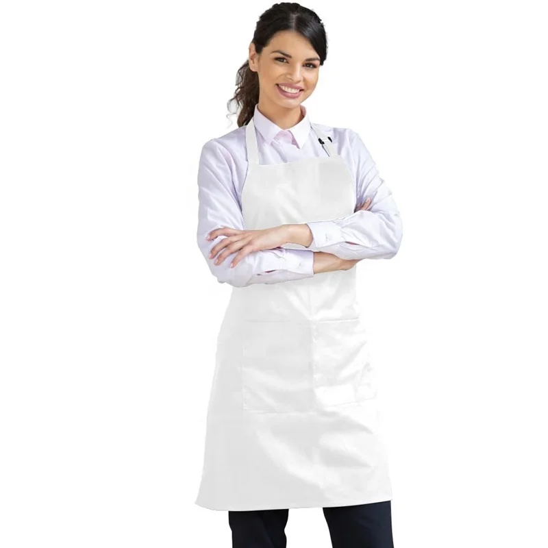 Waterproof Oil Resistant Kitchen Apron For Women With Pockets