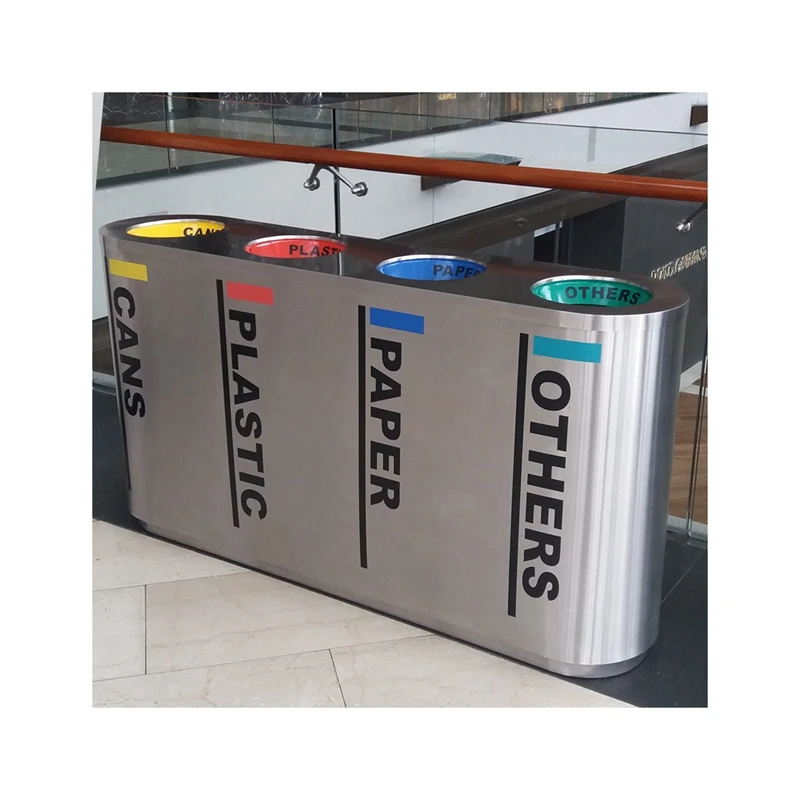 Roadside Trash Bin Outdoor Public Street Garden Stainless Steel Recycle Bin