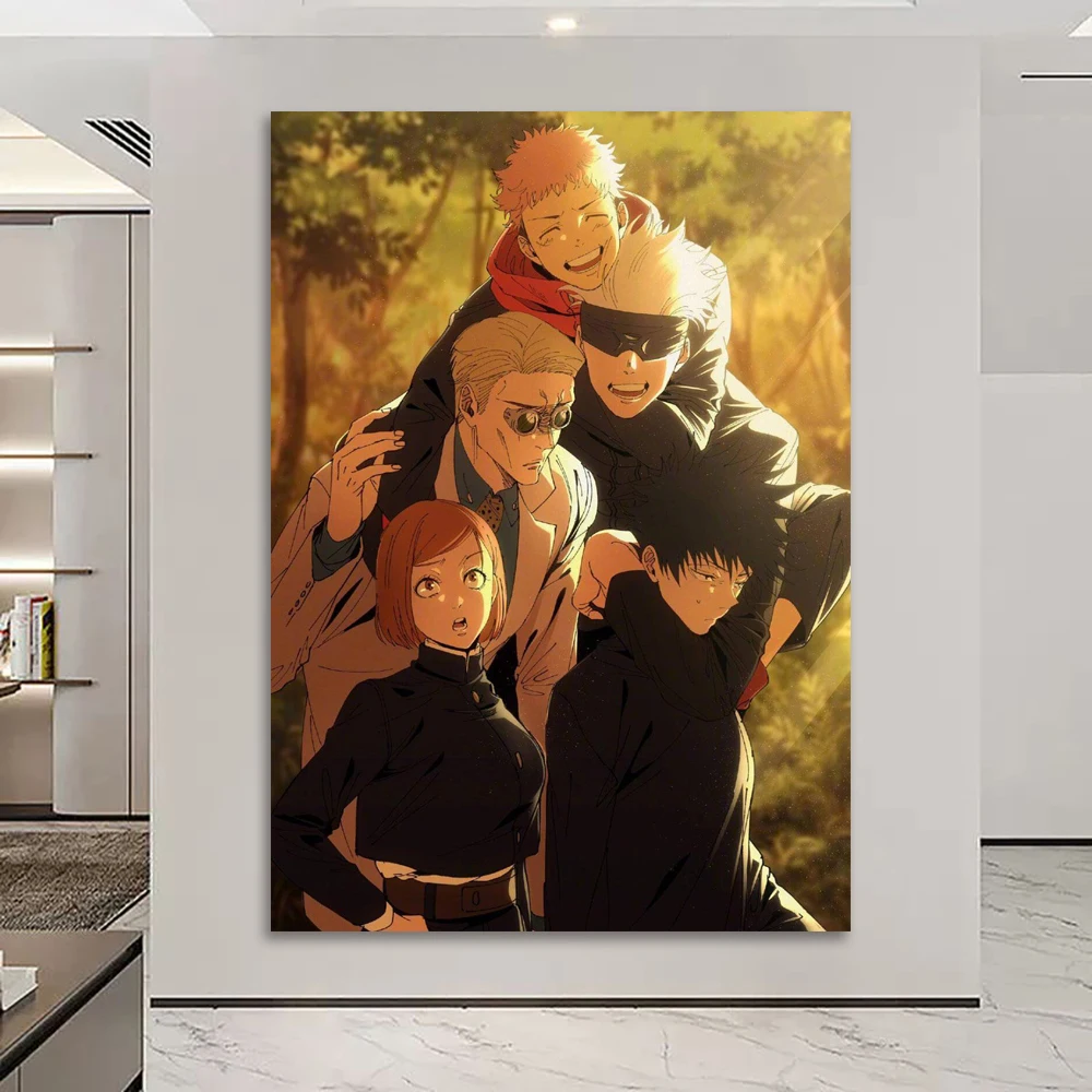 Guanjun 40*60cm Japanese anime poster wall art jujutsu kaisen shonen jump manga canvas prints painting