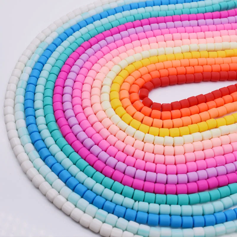 6mm 60pcs/lot Colorful Bucket Shape Soft Clay Beads Hot Sell Polymer Clay Spacer Beads Ready to Ship Jewelry DIY