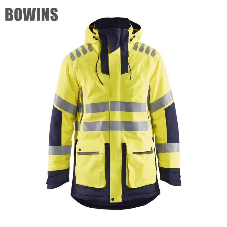 Customized 3M Scotchlite Oxford Waterproof Hi Vis Two Tone Working Parka Jacket With Competitive Quality