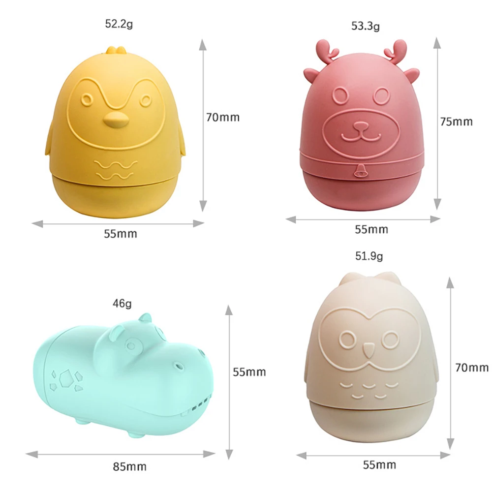 New Silicone Cute Child Kids Baby Spray Water Game Animals Bath Tub Bubble Toy Swimming Toys Set For Babies Toddler With Shower