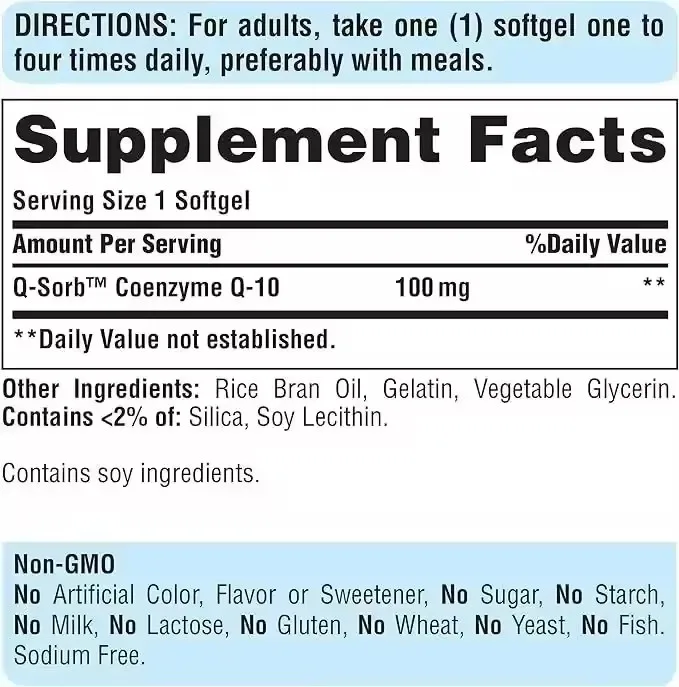 OEM Vegetarian Gluten Free Heart Health Energy Production 200 mg Coenzyme Q10 240 Soft Capsules Vegetarian Softgels