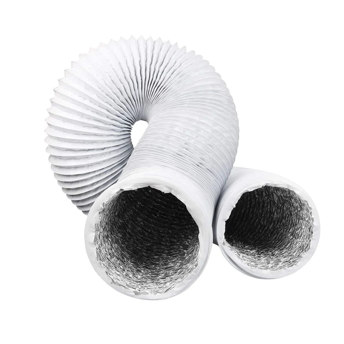 Long Flexible PVC Hose Aluminum Ducting for Heating Cooling Ventilation AC Exhaust Black