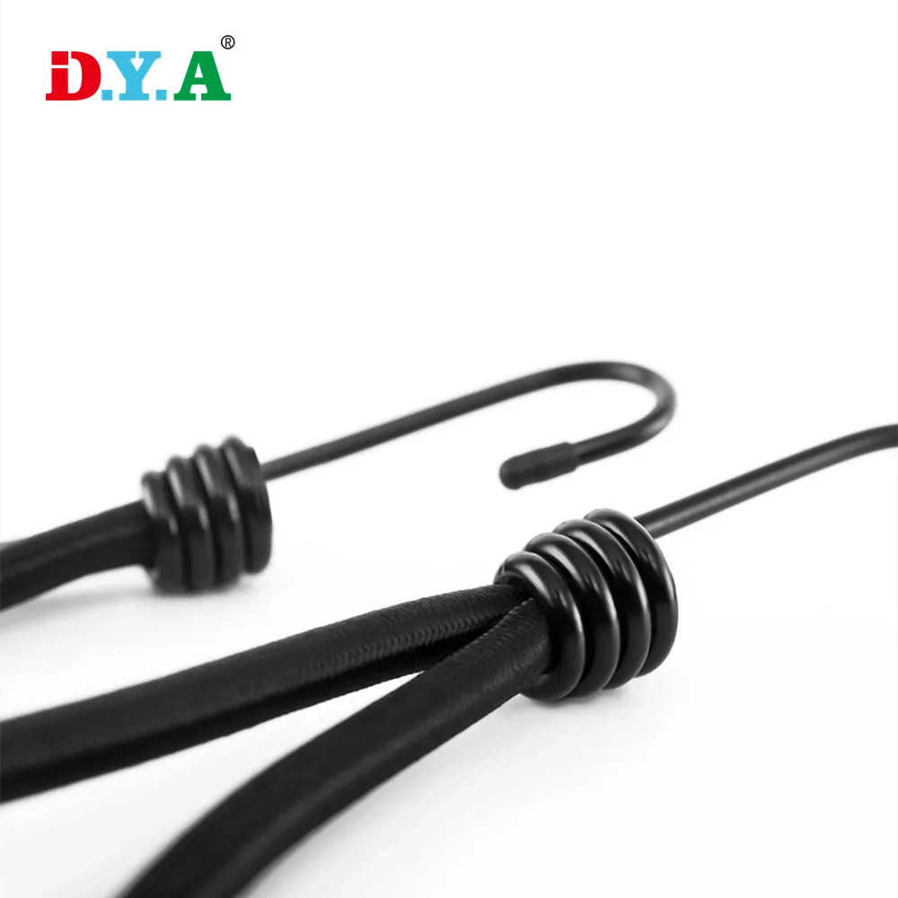 High stregth rubber bungee cord elastic loop rope with metal hooks for tent trampoline