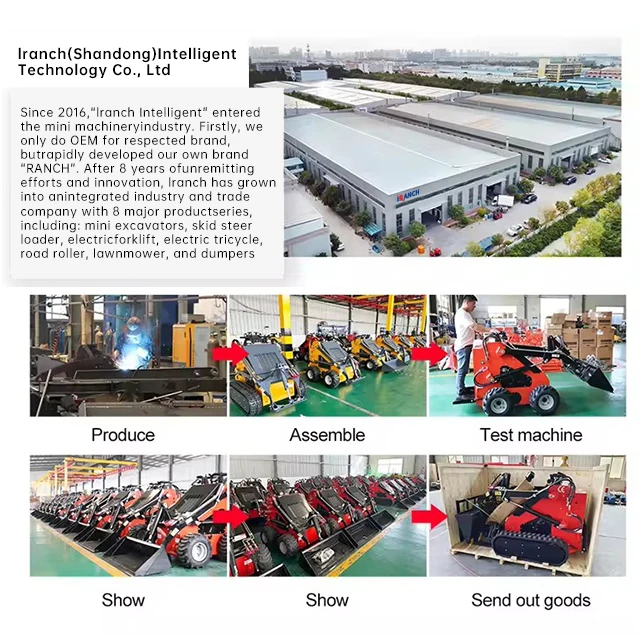 China Factory Sale New Ce Approved Skid Steer Loader Compact 4x4 Crawler Loader with Bucket Attachment
