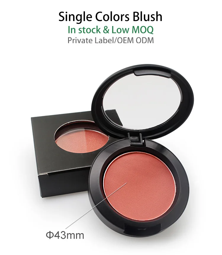 Paraben Free Glutten Free Face Organic Vegan Cruelty Free Smudge-proof Waterproof Single Color Makeup Blush Palette
