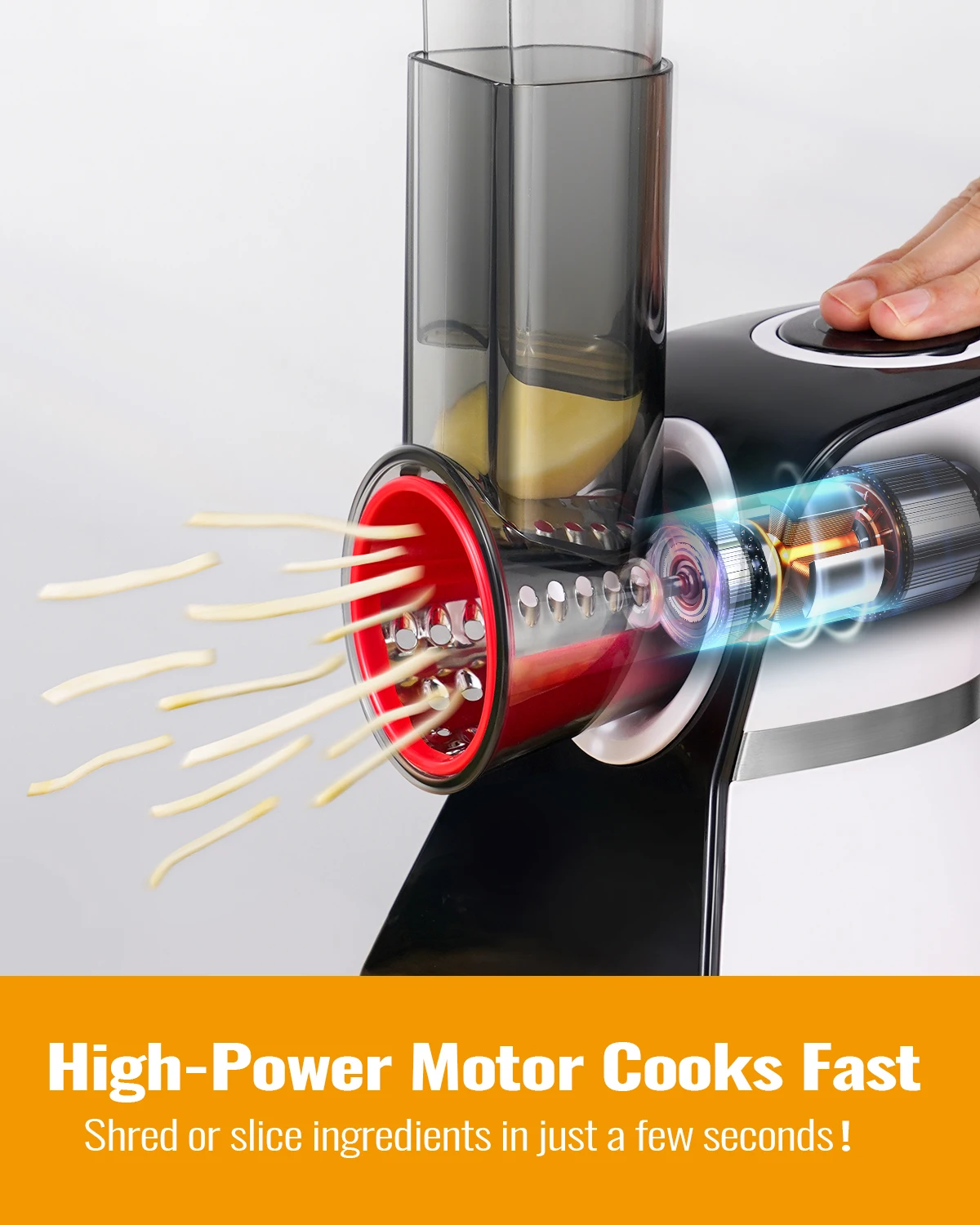 Electric Salad machine for Vegetables Carrot Cheese One-Touch Control 150W Electric Vegetable Graters