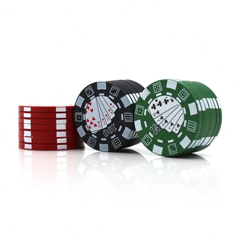 3 Layers Poker Chip Style Herb Herbal Tobacco Grinder cigarette Grinders Smoking Pipe Accessories