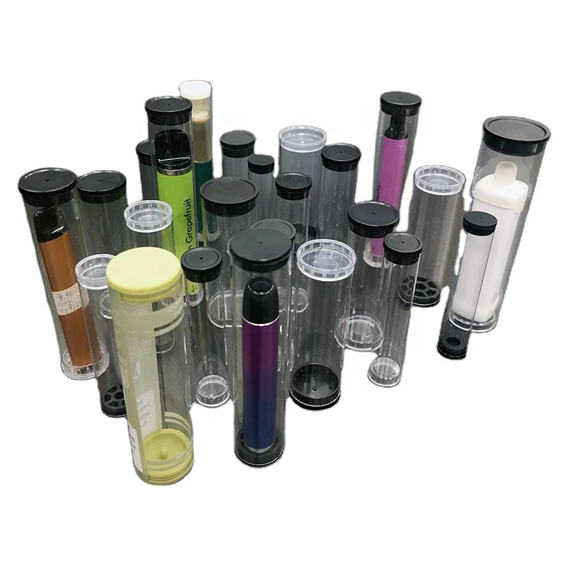 Custom Packaging Soft Empty Eco-friendly Plastic Tube, transparent packaging cylinder tube containers with lids