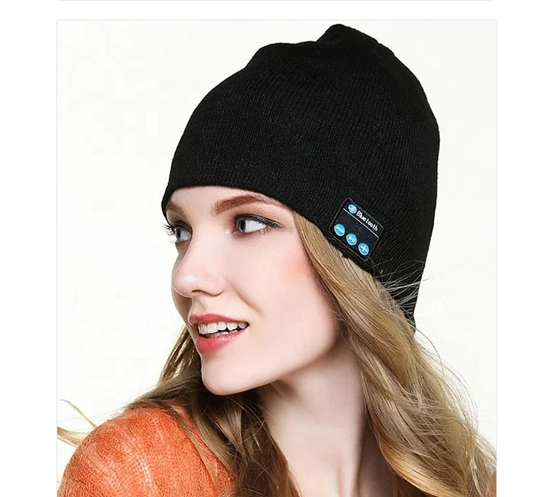 
Newest Winter Knitted Blue tooth Beanie Hat with Headphone smart music hat from China 