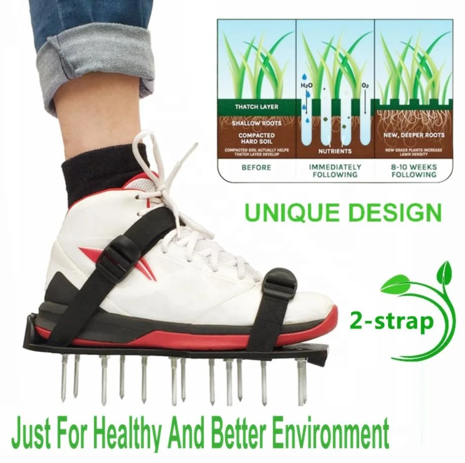 Varieties Lawn Aerator Shoes Comfortable Grass Aerating Spike Sandals for Lawns with Stainless Steel Spikes Soil Aeration Shoe