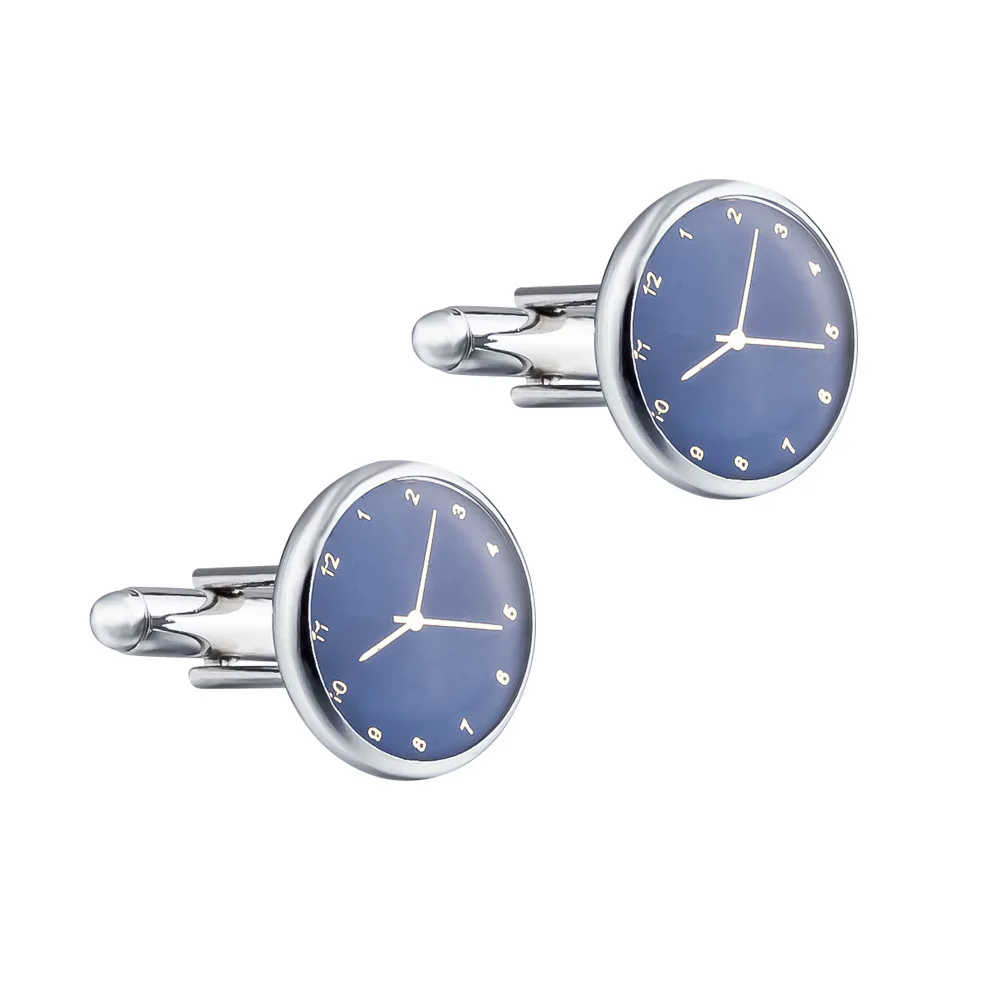 Custom Mens Cufflinks Wedding Steel Rhodium Watch Movement Cufflink Cuff Links Luxury Suit Shirt for Men