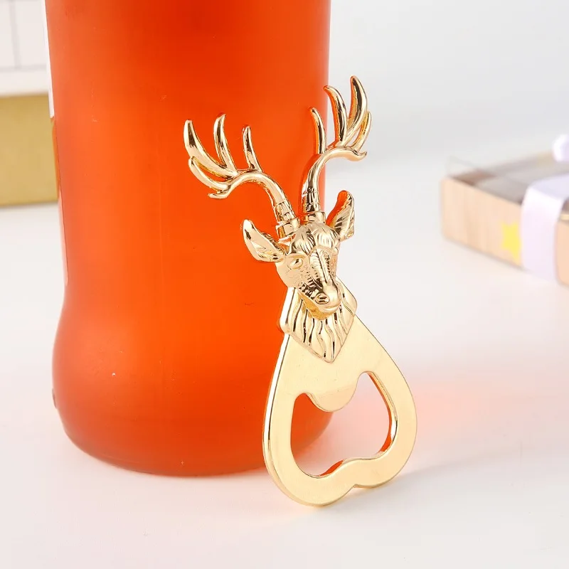 customized portable metal can opener funny deer head-shaped corkscrews & openers for promotional