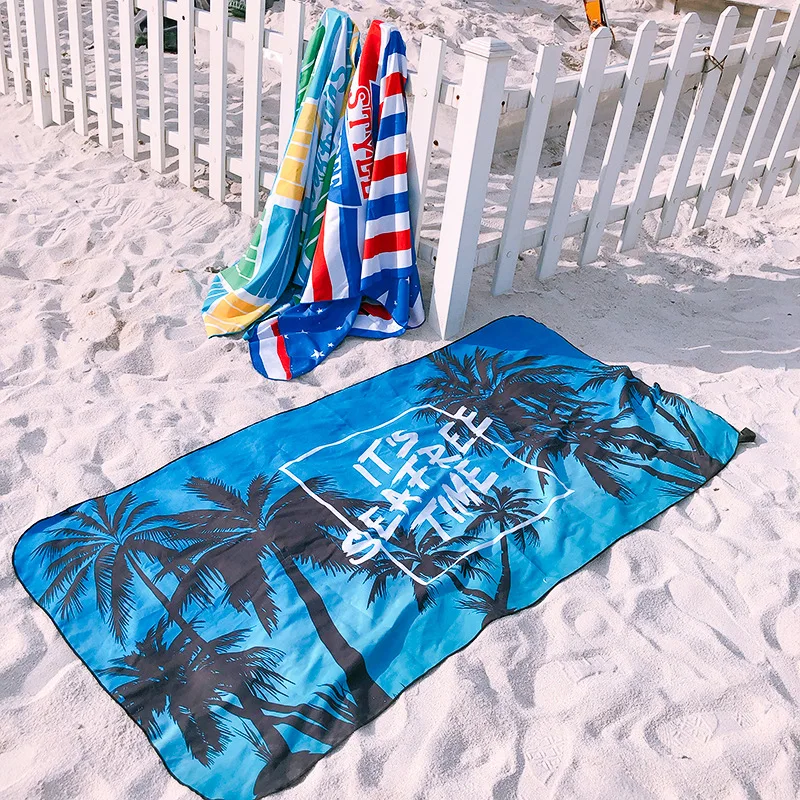 Free Design Custom Beachtowel Beach Towel With Logo Custom Print Fast Shipping Summer Large Beach microfiber towel wholesale