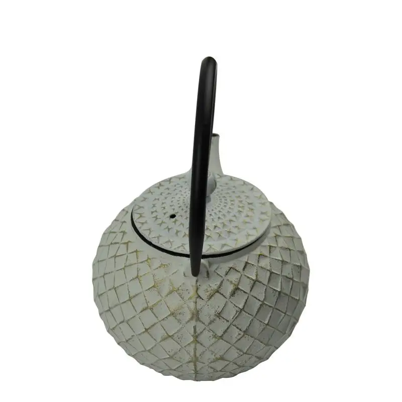 Durable Japanese Cast Iron Kettle Teapot Tea Pot Blue Floral Teapot With Basket