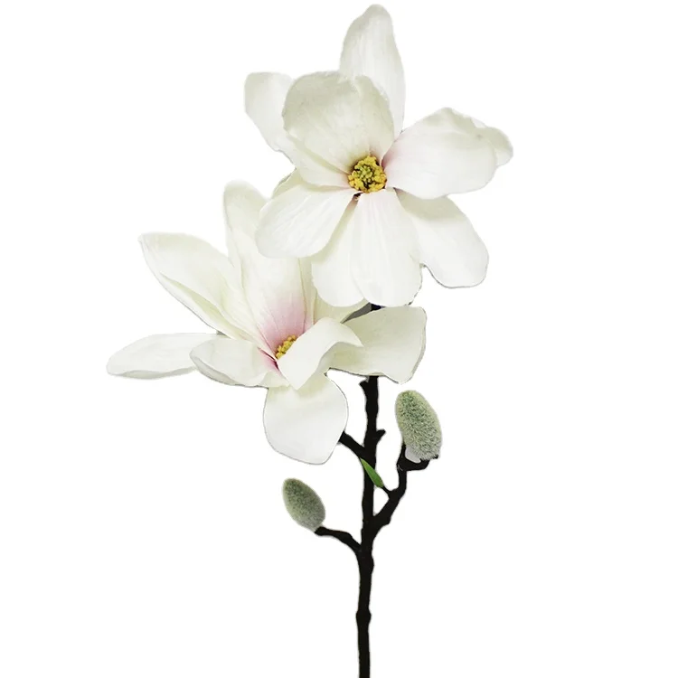 New Kapok Single Branch For Wedding Home Table Decor Sculpture Faux Vase Decoration Blossom Floral Artificial Magnolia Flower