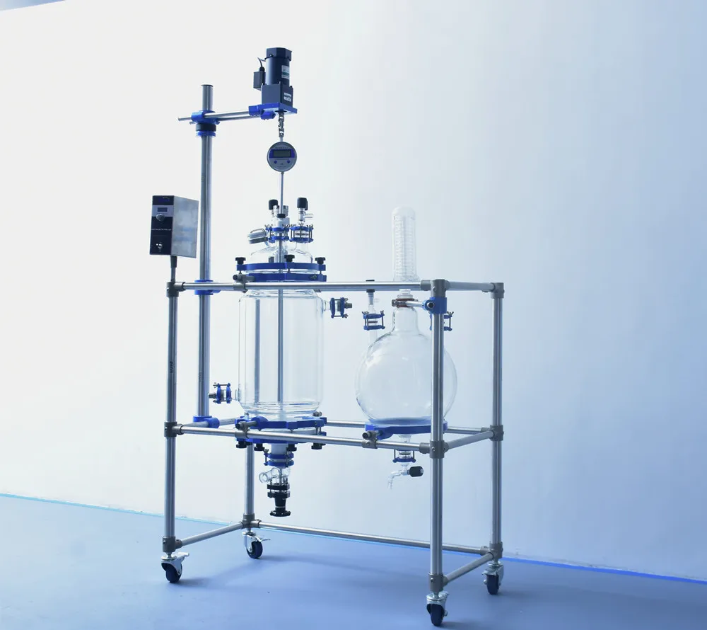 Valuen 20L Vacuum Reactor Glass Vessel In Chemical Laboratory Agitation Tank Glass Reactor Glass crystallization kettle