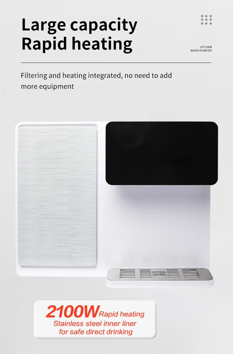 Desktop Reverse Osmosis System Hot And Cold Water Cooler Dispenser Machine With Water Filter