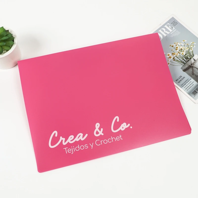 Hengyao Wholesale Factory  A4 PP Plastic 2 Pocket File Folder with Metal Clip