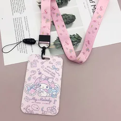 Cartoon student campus meal card cover boys and girls badges long lanyard work ID card bus subway protective sleeve