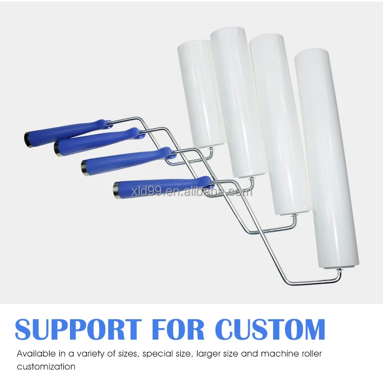 2021 10 Inch Reusable White Blue Cleanroom Silicone Dust Removal Sticky Roller