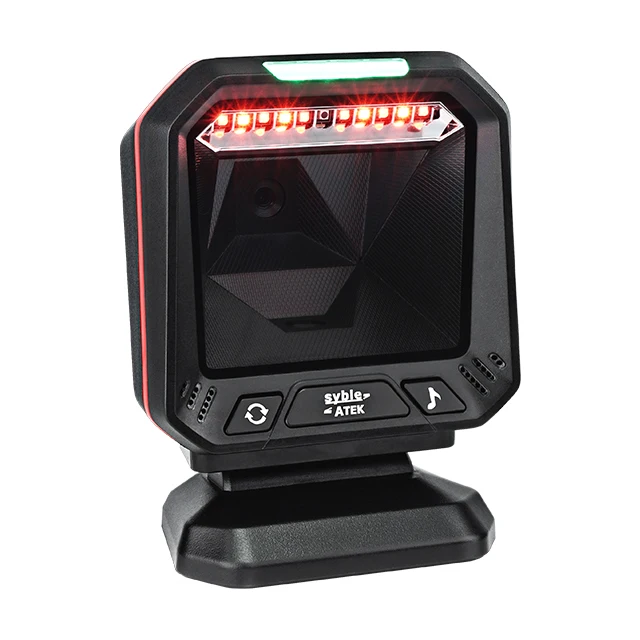 AK-9608 card reader payment  2D Desktop Barcode Scanner Wired Omnidirectional Hands-Free USB Platform Qr reader