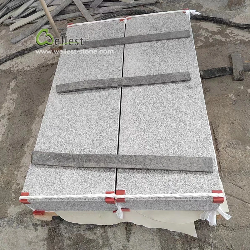 China Cheaper grey granite curbs road side curb stone