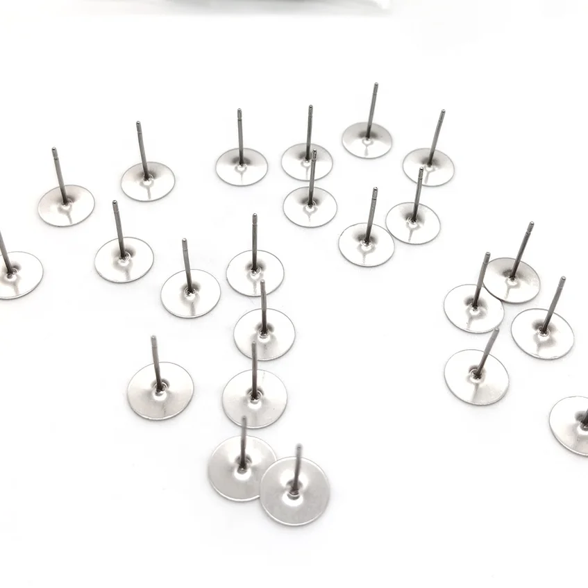 3mm to 10mm DIY Earring  Anti Allergy Blank Earring Posts Round Pad 316 Stainless Steel Earring Post