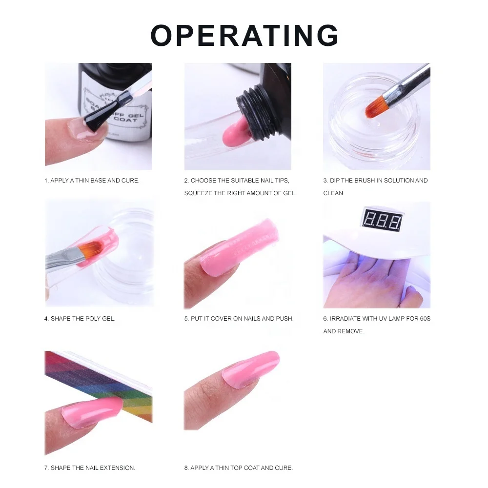 Nail Painting Hot Selling Super Pretty one set with pen uv lamp decoration pearl long lasting poly gel kit uv curing gel