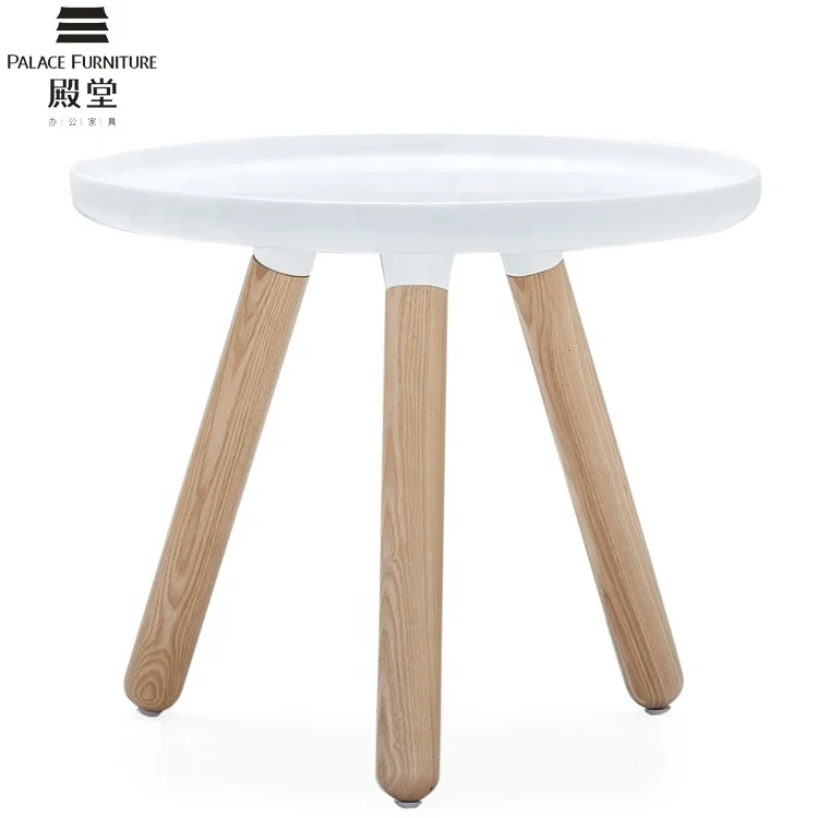 2021 Modern Simple Home/Office Table Three Feet White Round Wooden Side
