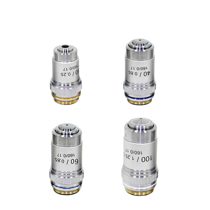 195mm Field 195 Achromatic Microscope Objective lens for Biological Microscope with 4X 10X 20X 40X 60X 100X