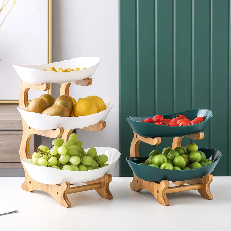 Best-selling fruit plate home living room plastic double three-layer dessert candy dried snacks nuts plate