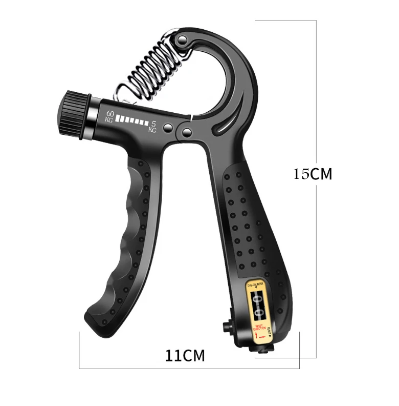 5-60kg Smart Counting Grip Strengthener Gripper R-Shape Adjustable Hand Grip Pinch Carpal Expander