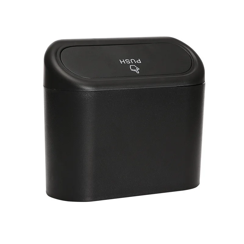 Car Trash Can With Lid Garbage Bin Dust Case Storage Bucket Black Pressing Type Ashcan Auto Interior Accessories