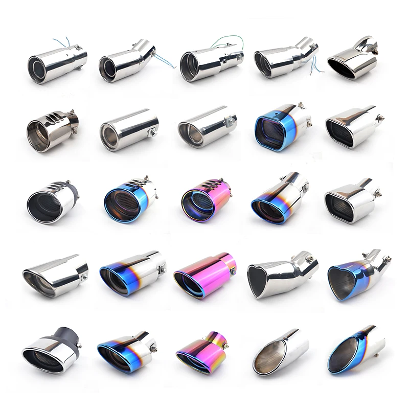 Hot Sale Customize Logo Color Exhaust Pipe Tail Throat Exhaust Tips Muffler Pipe Universal