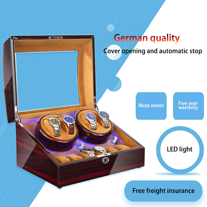 Cross border mute antimagnetic shaker full automatic mechanical watch rotary upper chain box electric motor shaker wooden