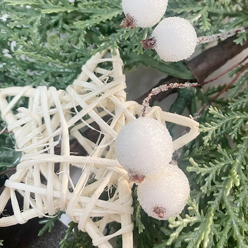 Christmas Decor Greenery Plant Artificial Cypress Pine Branches Real Touch Pine Cone Swag Winter Decor Wreath for Holiday Decor