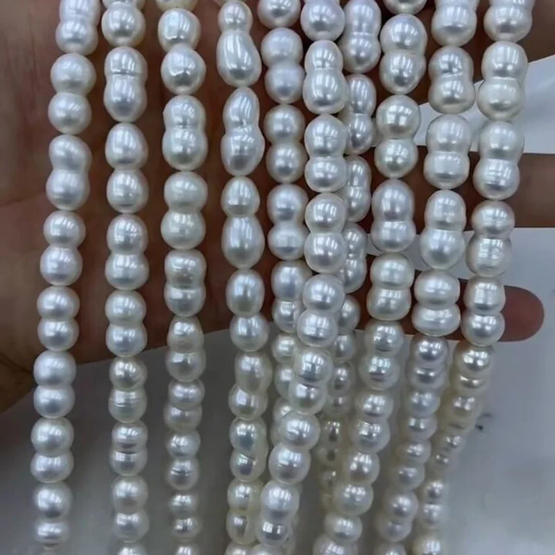 good quality baroque freshwater natural pearls 8-9mm Calabash bead pearl strand for jewelry Making loose beads wholesale