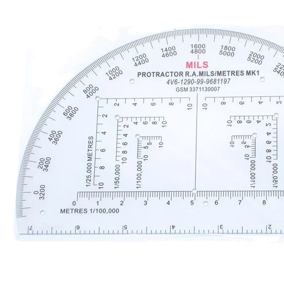 
MR05 map scale Pilgrim 3 km protractor 1 / 100,000 meters British military map scale military protractor for training students 
