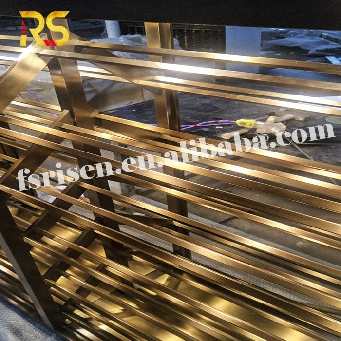 Commercial stainless steel wine display sand luxury wall large whiskey storage display racks wine cabinet